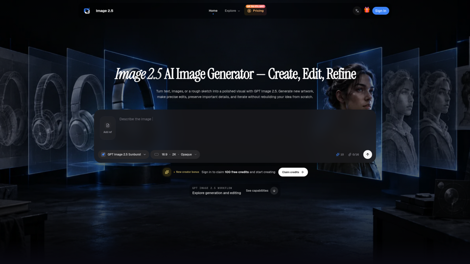 Image 2.5 AI Image Generator & Editor screenshot