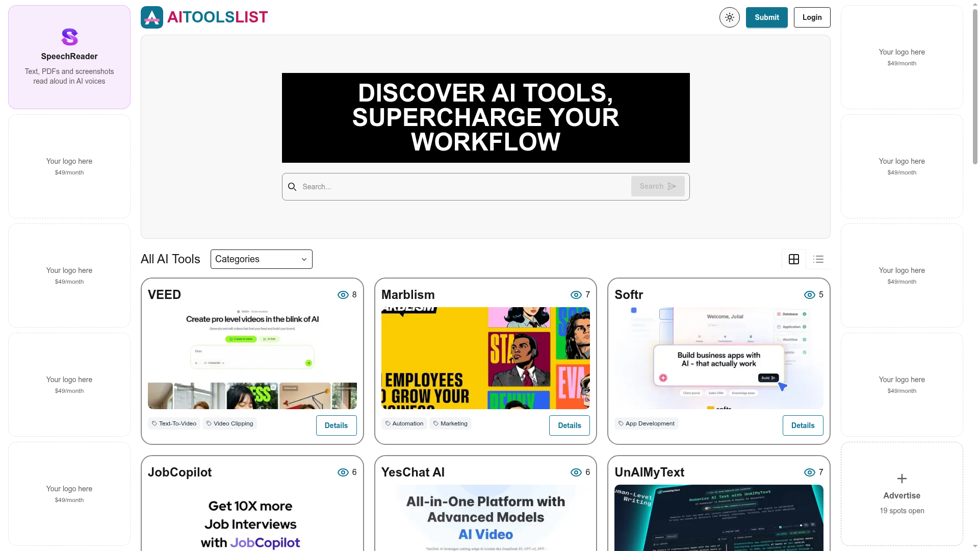 AI Tools List screenshot