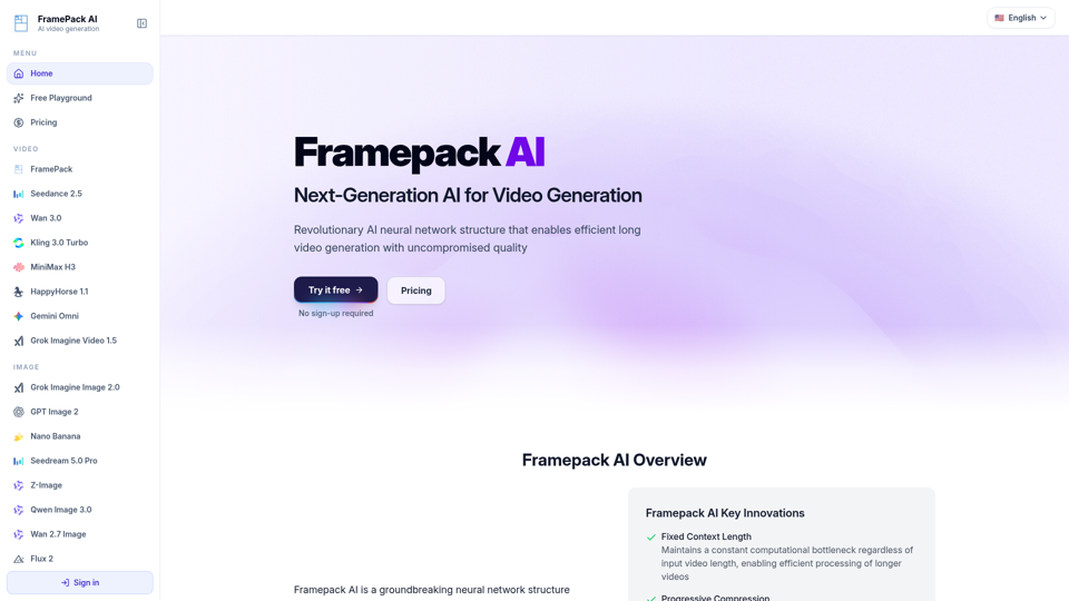 Framepack AI screenshot