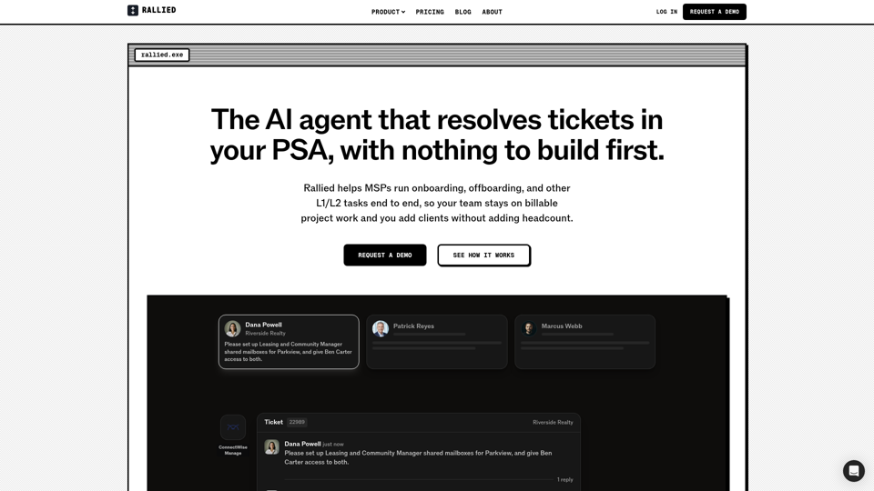 AI Agent That Resolves MSP Tickets screenshot
