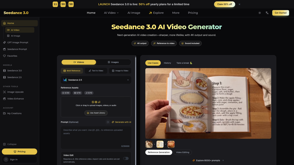 Seedance 3.0 AI 视频生成器 screenshot