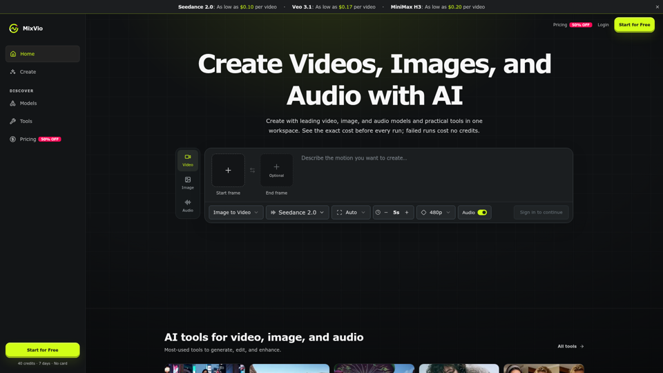 AI Video, Image & Audio Generator Online screenshot