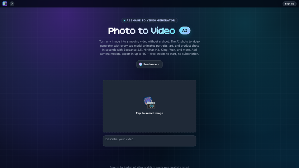Photo to Video AI Generator screenshot